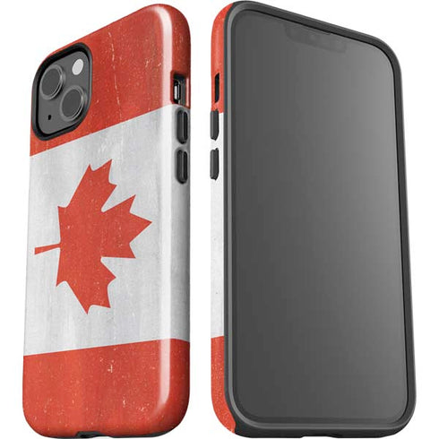 Canada Flag Distressed iPhone 14 Plus Impact Case